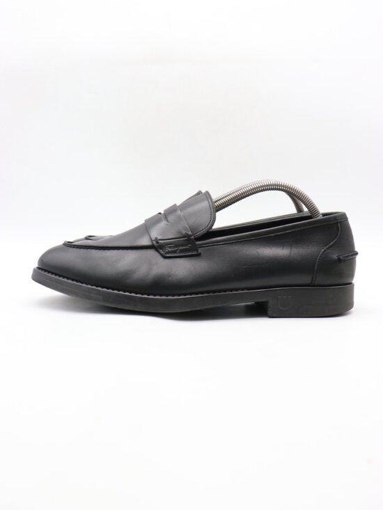 Salvatore Ferragamo Caligola Leather Penny Loafers Men\'s 10.5 EE Black Leather main image 9